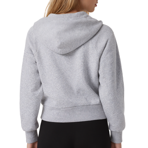 เสื้อสเวตเตอร์แขนยาวมีฮู้ดแบบสวมหัวมีซิปครึ่งซิปงานปักผ้าคอตตอนฟลีซสำหรับผู้หญิง - Product Image 5