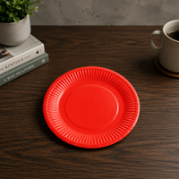Assiettes jetables rouges écologiques biodégradables pour la restauration en gros