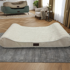 Lits orthopédiques pour chiens <span class=keywords><strong>ETRIP</strong></span> PET, luxe, modernes, classiques, lavables, blancs, pour chiens de grande et moyenne taille, housse amovible, durables et écologiques - Product Image 2