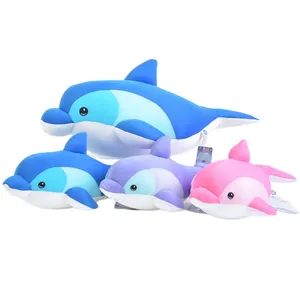 New design dolphin plush toy pull frame smooth fabric particle stuffed pillow