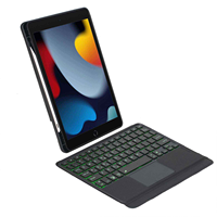 Clavier sans fil RGB personnalisé pour iPad, clavier portable fin avec pavé tactile, avec étui de protection