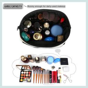 Grande Tote Bag in tela bianca e nera per regali personalizzati per la festa della mamma, borsa <span class=keywords><strong>con</strong></span> cerniera <span class=keywords><strong>con</strong></span> <span class=keywords><strong>iniziali</strong></span> <span class=keywords><strong>ricamate</strong></span>, manico in pelle - Product Image 6