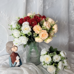 Ramo de Peonías Artificiales Realistas Hechas a Mano, Flores Hermosas y Suaves, Decoración para Año Nuevo, Hogar, Fiesta, Boda - Product Image 1