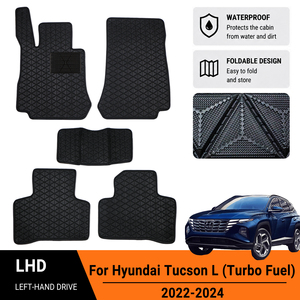 Alfombrillas de Coche Plegables 5D Personalizadas para <span class=keywords><strong>Hyundai</strong></span> <span class=keywords><strong>Tucson</strong></span> L <span class=keywords><strong>2022</strong></span> 2023 2024, Alfombras de Piso para Auto Impermeables para Todo Clima - Product Image 1