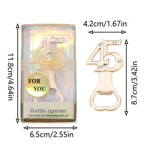 Simpatici apribottiglie per birra a forma di numero 16/18/20/21/35/45/55/65/75/90 a forma di bottiglia di <span class=keywords><strong>compleanno</strong></span> in oro rosa regali di ritorno per gli ospiti - Product Image 4