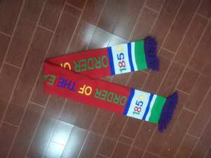 定制大学运动足球围巾订单东方之星红白色纯色共济会针织帽子围巾套装100%涤纶 - Product Image 6