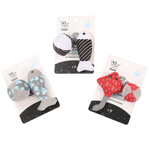 Lot de jouets boule de poisson, trois motifs, noir <span class=keywords><strong>bleu</strong></span> rouge, en peluche, chat, vente en gros - Product Image 1
