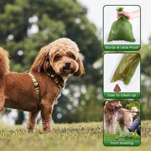 (15 sacs/rouleau) Sacs à déjections pour chiens et chats, sacs à déchets pour animaux de compagnie, couleur unie, biodégradables, épais, sacs de collecte de déjections pour animaux - Product Image 5