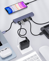 Hub USB C 6 en 1 con Salida 4K HDR, Carga PD de 100W, Adaptador de Estación de Acoplamiento Tipo C de 5Gbps para iPad, Mac, PC con Windows