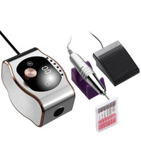 Machine à ongles rechargeable portable 35000 tr/min, lime électrique avec 6 embouts, fournitures de manucure pour salon, vente en gros