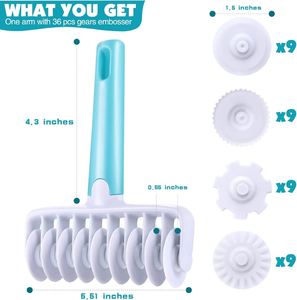 เครื่องตัดแป้งพลาสติกแบบลูกกลิ้ง 4 ระดับ พร้อมชุดอุปกรณ์ปั๊มลายนูน ใช้กับเครื่องล้างจานได้ อุปกรณ์ทำขนม คุกกี้ พาย พิซซ่า ขนมปัง ขนาด 16.4x14 ซม. - Product Image 2