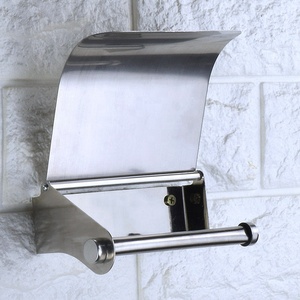 Portarotolo di <span class=keywords><strong>Carta</strong></span> <span class=keywords><strong>Igienica</strong></span> in Acciaio Inox dal Design Semplice, Montaggio a Parete con Mensola - Product Image 4