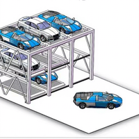 Système de stationnement vertical intelligent à trois étages pour voitures, avec élévateur motorisé pour garage