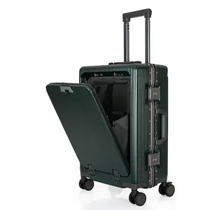 TSA pia com fechamento mala de viagem com USB quadro AL grandes sacos de viagem de mão adequados para bagagem tamanho 20 polegadas