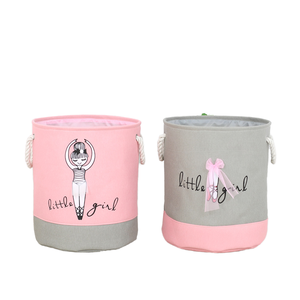 Cestino portaoggetti in tessuto rosa di grande capacità giocattolo quadrato e pattumiera per vestiti sporchi con stile cartone animato per ragazze serie di scatole ordinate - Product Image 1