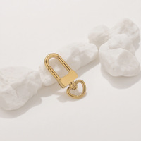 Porte-clés en acier inoxydable poli miroir plaqué or 18 carats avec mousquetons pivotants et crochets de sac pour la fabrication de bijoux et accessoires