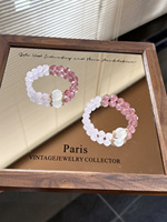 Bracelet en cristal naturel Sinyore - Quartz rose/Quartz fraise