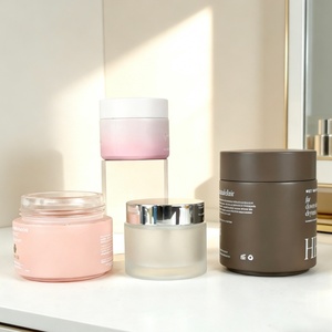 Pot en verre à large ouverture pour crème cosmétique visage 5g 10g 15g 20g 30g 50g 100g, pot en verre rose vide pour gommage corporel - Product Image 1