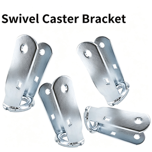Supports de roulettes pivotantes robustes de 6 et 8 pouces en acier au carbone galvanisé, type <span class=keywords><strong>fourche</strong></span>, pour remplacement sur chariot industriel - Product Image 4