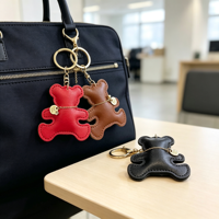 Meilleures ventes : Pendentif porte-clés ours en peluche en PVC, style dessin animé, mignon et simple, emballage en vrac, sans impression