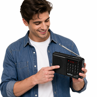 Lecteur MP3 portable, radio FM, lampe de poche, haut-parleur Gurbani Coran Bible, batterie 1200 mAh, charge USB-C, écran LED, nouveau modèle