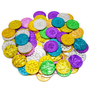 100 pezzi di natale pirata monete d'oro di lusso bomboniere di plastica colorata per la borsa della moneta del tesoro natale pirata modello di moneta - Product Image 5