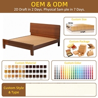 Cadre de lit personnalisé TIANYUN en bois de hêtre massif, style tatami, style japonais, moderne et minimaliste, avec tête de lit basse, disponible en tailles King, Simple et Double