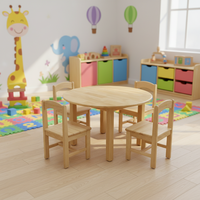 Table ronde en bois massif de 60 cm de diamètre, design contemporain pour la maison, le bureau, l'école et la chambre, écologique et durable