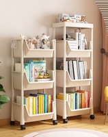 Étagères de rangement XF003 au sol, simples, pour la maison, pour enfants, multi-niveaux, avec roulettes, contre le mur