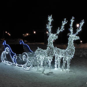 IP65 personalizado al aire libre Navidad LED 3D trineo y Reno motivo escultura paisaje decoración luces - Product Image 4