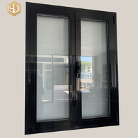 Ventana Abatible de Aluminio de Diseño Minimalista, Ventana Abatible Hacia Afuera con Rejillas para Personalización de Villas