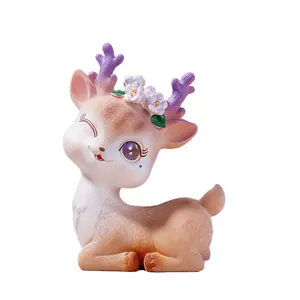 Hot bán dễ thương Deer trang trí nội thất ELF điêu khắc nhựa trang trí bức tượng cho phòng khách