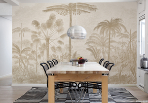 Carta da parati con stampa 3d con piante da parete paesaggio naturale paesaggio tropicale decorazione murale carta da parati dipinta a mano foglie di albero della giungla carta da parati - Product Image 2