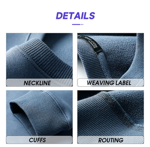 Thời Trang Màu Rắn Dệt Kim Tùy Chỉnh Thiết Kế Giản Dị Dài Tay Áo Của Nam Giới Hoodies Cotton Unisex Dày Thoải Mái Phong Cách Áo - Product Image 6