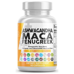 Cápsulas de Raíz de Maca 17 en 1, Cápsulas de Raíz de Maca y Ashwagandha Crudas, Suplemento Natural de Ginseng para Adultos para Controlar el Estrés y el Estado de Ánimo - Product Image 1