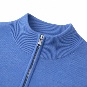 OEM/ODM Knit Merino Wool <strong>Men's</strong> Half Zip Pullover Sweater Knitted <strong>Roll</strong> <strong>Neck</strong> Long Sleeve Anti-Wrinkle Autumn <strong>Jumper</strong> - Product Image 4
