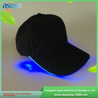 Gorra de Béisbol de 6 Paneles con Luces LED para Hombre, 100% Algodón, Protección Solar para Exteriores, Diseño Fluorescente Luminoso de Fábrica