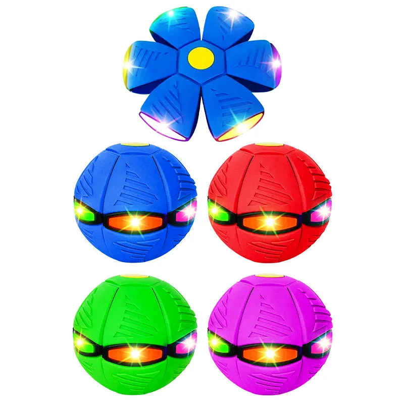 Outdoor formbarer glühender Ball Multiplayer UFO Fußball flexible Deformation Led Fliegender UFO Flacherwurf elastischer Sprossenball