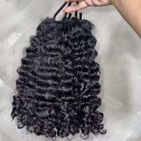 Extensiones de Cabello Virgen Indio 10A con Cutícula Alineada para Crochet, Cabello Indio para Trenzas Sin Nudos, Cabello Rizado Pre-Enlazado para Tejer