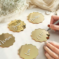 Marque-places personnalisés en acrylique avec impression UV, découpés en forme de vague, pour mariage, nommes de table, organisation des places de fête