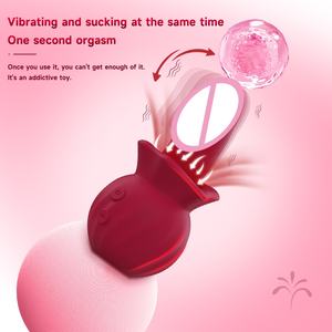 Nouveau vibrateur en forme de rose Amazon, langue qui léche et suce, masturbateur érotique, vibrateur vaginal en silicone liquide pour femmes - Product Image 5