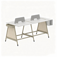 Bureau de travail commercial pour 2, 4 ou 6 personnes, poste de travail partagé, mobilier de bureau contemporain avec option de meuble latéral