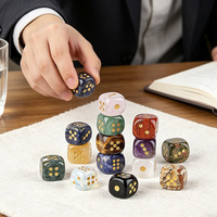 Dés en pierre naturelle 15 mm à coins arrondis, améthyste, quartz rose, œil de tigre, dés de jeu DND pour jeux de table, cadeau