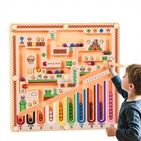 Juguete de Laberinto de Clasificación de Cuentas, Juguete Educativo Temprano de Madera para Niños y Niñas, Juguete de Pensamiento Lógico y Numérico para Niños
