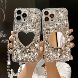 JYD Newest Style CRYSTAL DIAMOND Makeup Mirror 339 Phone Case For IPhone 7 8 X XS XR 11 12 13 14 14pro 14PROMAX 15pro 15PROMAX