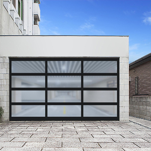 Ventanas de vidrio tintado con espejo transparente de aluminio personalizado, puerta de garaje seccional de vidrio enrollable automático - Product Image 2