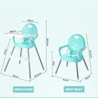 Chaise haute portable pour bébé, chaise haute pour l'alimentation des bébés, 3 en 1