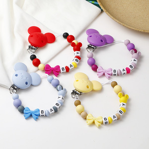 Cadena de silicona con clip de <span class=keywords><strong>Mickey</strong></span> Mouse para chupete, anticaída, para molares, para bebés, venta al por mayor - Product Image 4