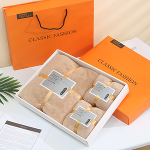 Juego de Toallas de Baño de Felpa Coral Clásico y Elegante, 70x140 35x75, Empaque en Caja de Regalo, Textiles para el Hogar Nutritivos - Product Image 1