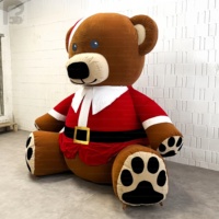 Ours en peluche gonflable géant de Noël de 3 m, ours de Noël gonflable personnalisé, ballon animal de Noël de grande taille pour la décoration de fête